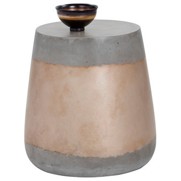 Aries Side Table, Concrete, Gold