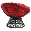 Papasan Chair with Red cushion and Black Resin Wicker Frame