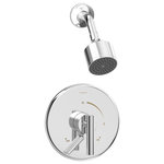 Symmons - Symmons Dia Shower Trim Kit Wall Mounted with Single Handle Volume Control, Poli - The Dia Single Handle Wall Mounted Shower Trim boasts a modern sophistication to complement contemporary bathroom designs. Plated in a scratch resistant finish over solid metal, this shower trim has the durability to add contemporary styling to your bathroom for a lifetime. With an ADA compliant single lever handle design, the solid brass valve cover plate features hot and cold indicators to ensure custom water temperature setting with ease of use for everyone. At an eco friendly low flow rate of 1.5 GPM, the single mode showerhead is WaterSense certified so that you can conserve water without sacrificing performance, saving you money on your water bill. This model includes everything you need for quick installation. This shower trim kit includes a showerhead, shower arm, escutcheon, shower lever handle, and integral volume control handle to adjust the shower water volume. You'll easily be able to update your bathroom without having to replace your valve. With features that are crafted to last and a style that is designed to please, Symmons Dia Single Handle Wall Mounted Shower Trim is a seamless addition to your bathroom and is backed by our limited lifetime warranty.