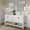 The Felipe Bathroom Vanity, White, 60", Double Sink, Freestanding