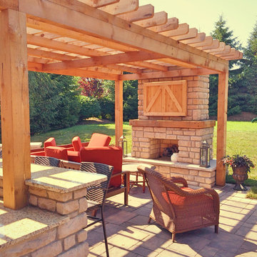 Farmhouse style outdoor living space