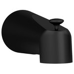 Symmons - Dia Diverter Tub Spout, Matte Black - The Dia collection offers a contemporary design that fits any budget. This Dia Tub Spout features a pull up diverter for switching the flow of water from the tub spout to the showerhead. The threaded connection is simple to install and remains a secure fit after the setup process is complete. The sturdy brass construction of this diverter tub spout, along with its limited lifetime warranty, ensures it will be a polished addition to any bathroom for years to come.