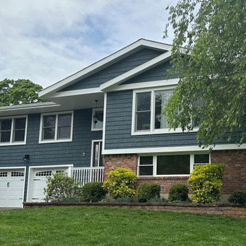 Hauppauge Siding - Midnight Blue Shakes | Alpha Windows & Siding