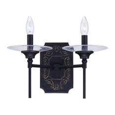 Craftmade Amsden 2-Light Aged Bronze With Gold Wall Sconce