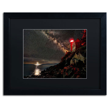 'Bass Harbor Lighthouse - Maine' Matted Framed Canvas Art by David Ayash