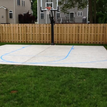 John C's Pro Dunk Silver Basketball System on a 28x25 in DUNELLEN, NJ