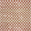 Hauteloom Benjy Cream & Salmon Checkered Area Rug - 6'7" x 9' Rectangle