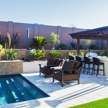 Jacuzzi, Pool, and Grill Backyard