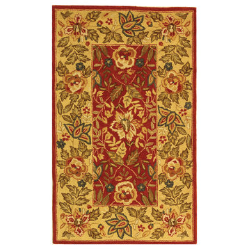 Safavieh Chelsea Collection HK140 Rug, Red/Ivory, 2'9"x4'9"
