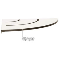 White Corner Shower Seat With 18" Radius