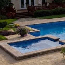 Raised Spa Over Geometric Pool (Long Island/NY): - Hot Tubs