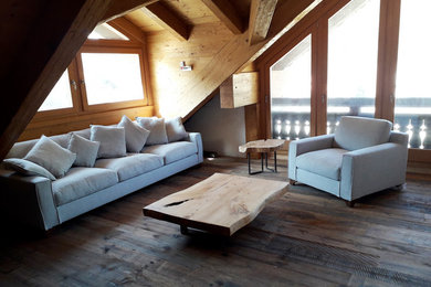 Design ideas for a country family room in Milan.