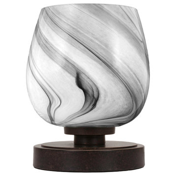 Luna Accent Lamp, Dark Granite Finish, 6" Onyx Swirl Glass