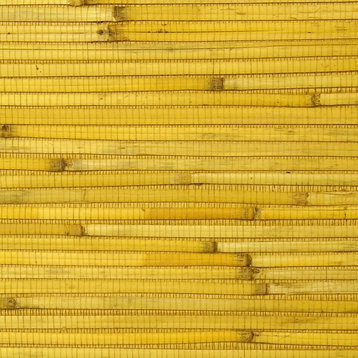 Reed Yellow Natural Grass Cloth Wallpaper, Double Roll