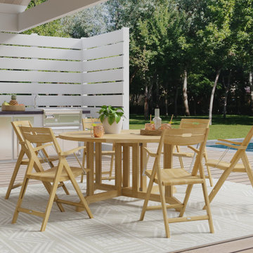 7 pc Barbuda Surf 5ft Foldable Dining Set