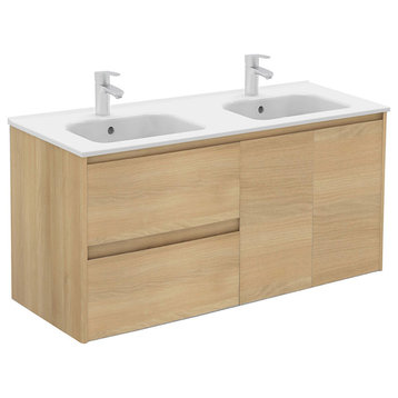 WS Bath Collections Ambra 120 DBL Ambra 48" Wall Mounted Double - Nordic Oak