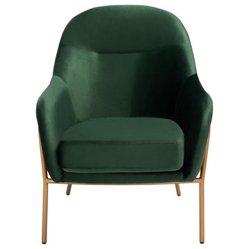 Safavieh Eleazer Velvet Accent Chair, Malachite Green/Gold
