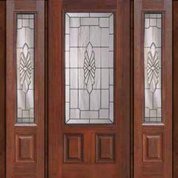 Prehung Side lights Door 80 Fiberglass Versailles 3/4 Lite Glass - Front Doors