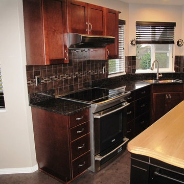 Cabinet Refacing done in Maple with café stain