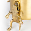 Gold Lacquered Vase | Bold Monkey Surrounded by Crocodiles, Large