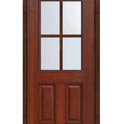 Front Single Door 80 Fiberglass 2 Panel 1/2 Lite 4 Lite - Front Doors