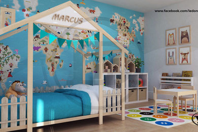 Mid-sized danish guest bedroom photo in Other