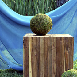 Square Natural Finish Teak Wood Table or Stool - Side Tables And End Tables