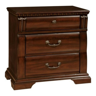  Glory Furniture Louis Phillipe 3 Drawer Nightstand in Oak :  Home & Kitchen