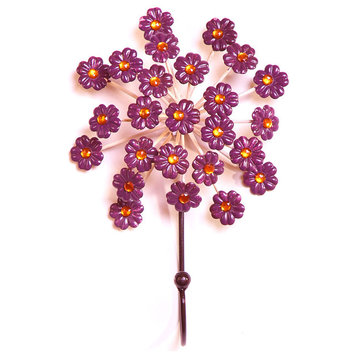 Flower Wall Hook, Purple