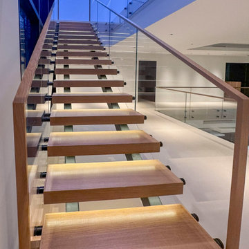 Project #126 | Contemporary Staircases with Integrated LEDs & Glass Railing
