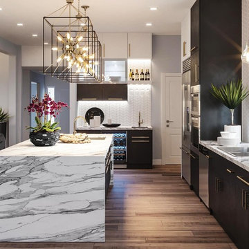 BLACK AND WHITE KITCHEN
