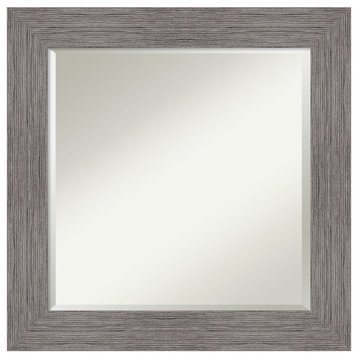 Pinstripe Plank Grey Beveled Wall Mirror - 25.5 x 25.5 in.