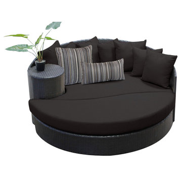 Barbados Circular Sun Bed - Outdoor Wicker Patio Furniture Black