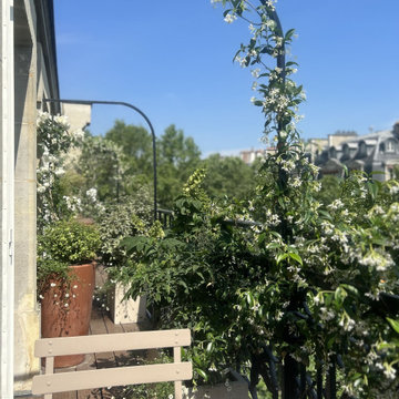 Aménagement paysager d'un balcon filant à Paris...