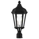 Livex Lighting - Morgan 2 Light Textured Black/Silver Cluster Medium Outdoor Post Top Lantern - With clear glass and a textured black finish, this outdoor post lantern from the Morgan collection is an elegant way to illuminate traditional exteriors.