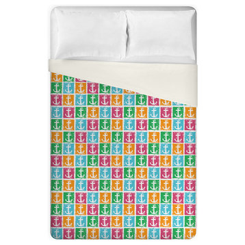 Colorful Anchor Pattern Queen/Full Duvet Cover