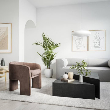 Calypso Sculptural 2 piece triangle concrete coffee table