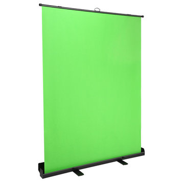 InstaHibit 62x81inch Portable Pull Up Green Screen Backdrop Collapsible