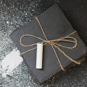 Square Slate Coasters, Set of 8