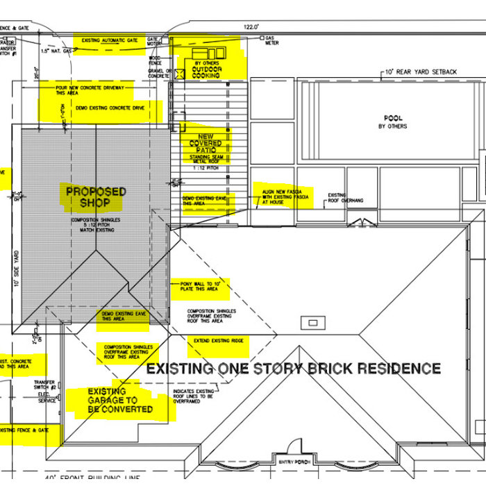 Demo existing driveway