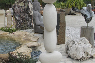 White Terrazzo Egg Statue
