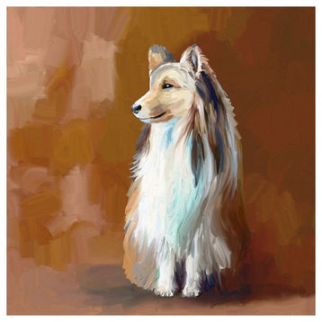 "Best Friend, Shetland Sheepdog" Stretched Canvas Art by Cathy Walters, 10"x10"