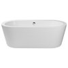 Harrow Oval Freestanding Soaking Bathtub, White, 59"