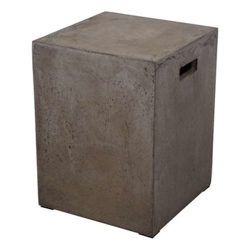 Dimond Home Square Handled Concrete Stool