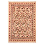 Bareens Designer Rugs - Gulberg Pak Persian Kelsie Ivory/Pink Wool Rug - 6'0'' x 9'2'' - Designed with mesmerizing intricacy and gorgeous color palette, this hand-knotted masterpiece demonstrates the beauty and electrifying thrill of Pak Persian art. These meticulously hand-knotted Pak-Persian rug is made with pure wool and features breathtaking traditional, transitional, and tribal designs in bold luxurious color pallets. Known for their intricate designs these rugs are a reproduction of Persian rugs, made in Pakistan with unique Mughal designs. Made by master weavers using the same Persian texture, design and dying technique, we wanted to produce the most significant manifestation of Persian art, life, and culture. This rug is most famous for its exceptional quality, incredible designs, patterns, and vibrant rich color. Pak-Persian rugs made with Persian weave with high knot counts, which enables the high intricacy and detail found in the patterns are also referred to as "State of art", each color adds a rich beautiful detail in the artwork of this rug. The design, color, and beautiful chromatic composition with a vibrant sheen with intricate designs, exude beauty, elegance, and quality make this rug a masterpiece of its own.