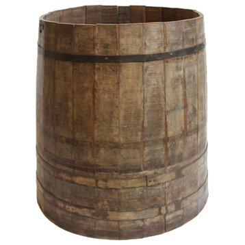Consigned Old Indian Wood Barrel