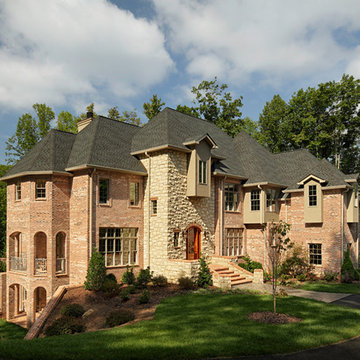 Old Georgian Tudor Brick & Cumberland Savannah Stone Home - Tennessee