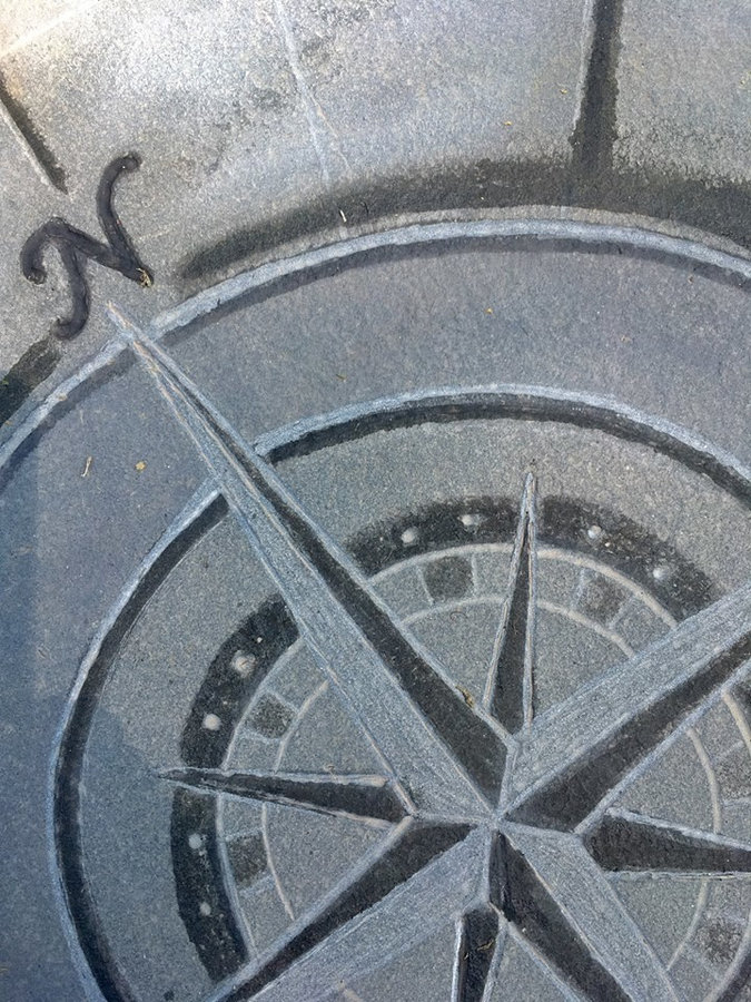 Bluestone carving - True North Garden Paver detail