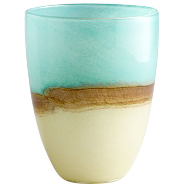 Turquoise Earth Vase, Blue, Medium