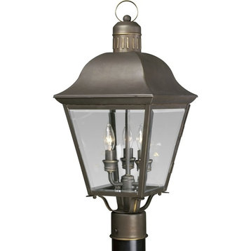 Progress Lighting Andover 3-Light, Post Lantern, Antique Bronze